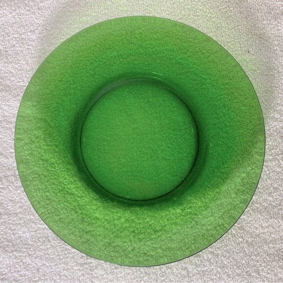 Vintage Duralex France Emerald Green Glass Dinner Plates X2 - Picture 7 of 12